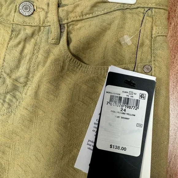 Guess High Rise Cube Yellow Skinny‎ Jeans - Picture 6 of 6